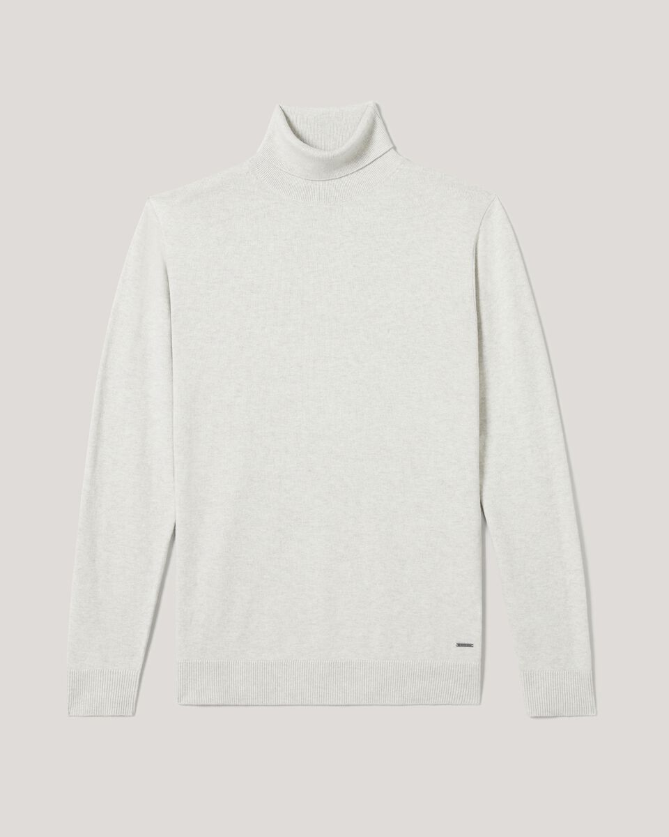 Long Sleeve Cashmere And Organic Cotton Roll Neck Knit 